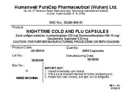 PRINCIPAL DISPLAY PANEL - Shipping Label - NightTime Capsules Bulk Label